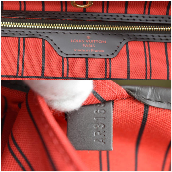 Louis Vuitton Neverfull Patches MM Damier Ebene Tote Bag Brown