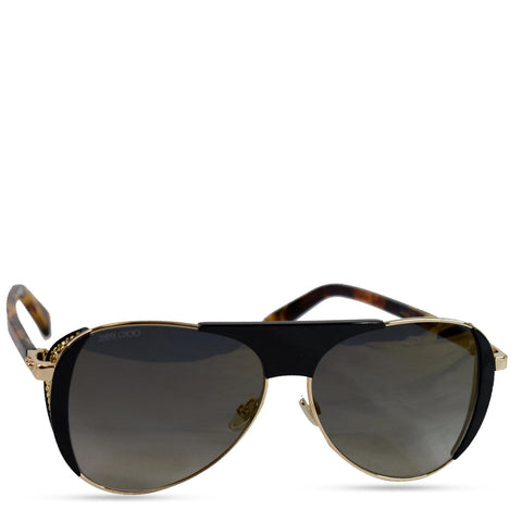 JIMMY CHOO 56 mm Gold Aviator Sunglasses RAVE/S J5G 55