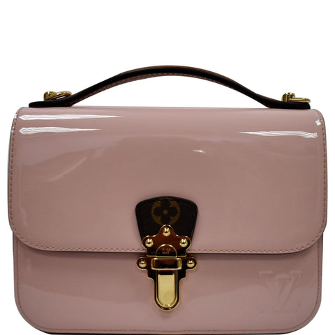 LOUIS VUITTON Cherrywood BB Patent Leather Shoulder Bag Rose Ballerine