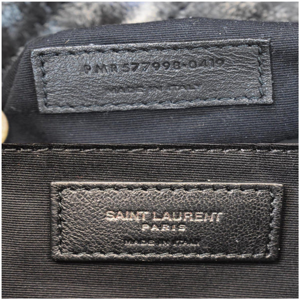 YVES SAINT LAURENT Niki Large Crinkle Leather Shopper Tote Bag Black