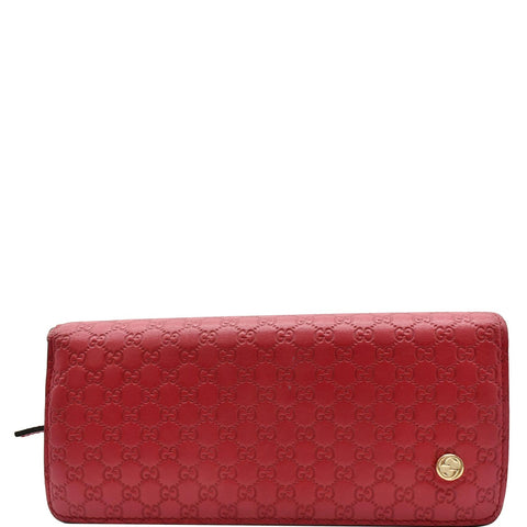GUCCI Microguccissima Continental GG Monogram Embossed Wallet Red 256930