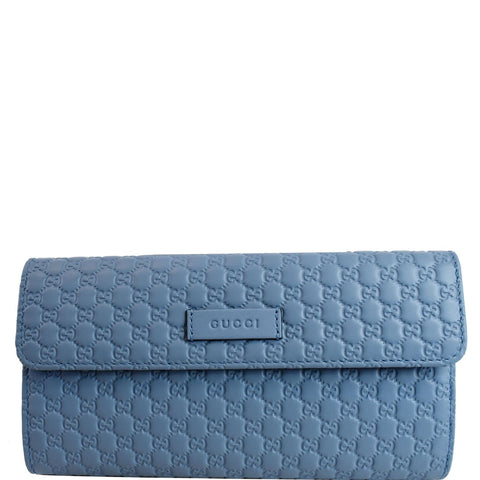 GUCCI Microguccissima Leather Wallet Light Blue 449364