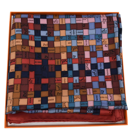 HERMES Bolduc Au Carre Silk Scarf Multicolor