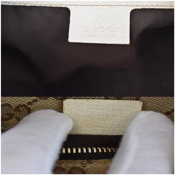 GUCCI Horsebit Medium GG Canvas Hobo Bag Beige 115867