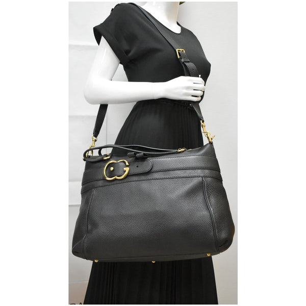 Gucci Ride Medium Pebbled Leather Top Handle Shoulder Bag women 