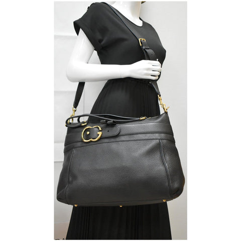 Gucci Ride Medium Pebbled Leather Top Handle Shoulder Bag women 