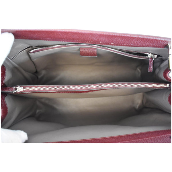 GUCCI Zumi Medium Grainy Leather Top Handle Bag Burgundy 564714