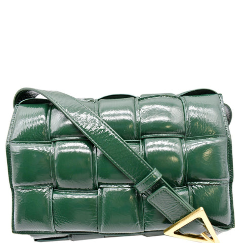 BOTTEGA VENETA Padded Cassette Leather Crossbody Bag Dark Green