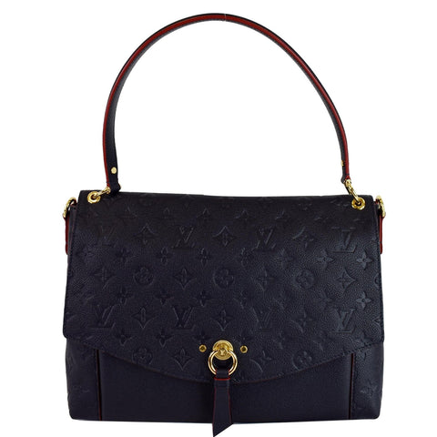 LOUIS VUITTON Blanche MM Empreinte Leather Shoulder Bag Marine