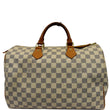 Louis Vuitton Speedy 35 Damier Azur Satchel Bag White