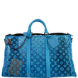 LOUIS VUITTON Keepall Triangle 50 Bandouliere Seethrough Travel Bag Blue