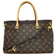 LOUIS VUITTON Pallas Monogram Canvas Satchel Bag Brown