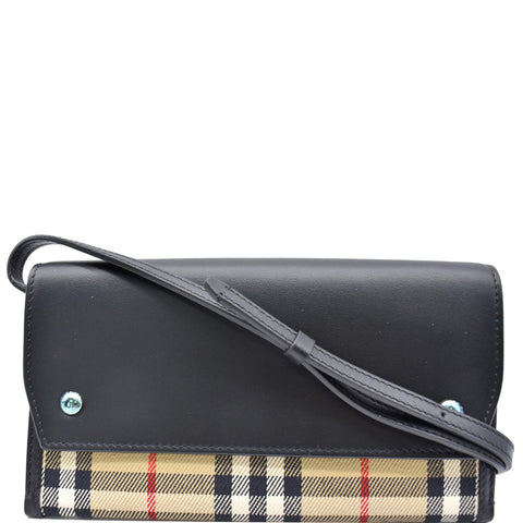 BURBERRY Vintage Check Leather Phone Case Clutch Bag Archive Beige