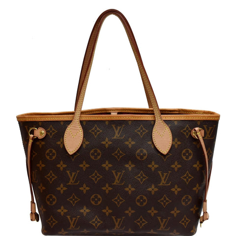 LOUIS VUITTON Neverfull PM Monogram Canvas Tote Bag Brown