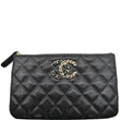 CHANEL French New Wave CC Caviar Quilted Pouch Black