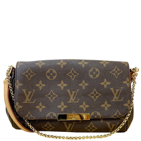 LOUIS VUITTON Favorite PM Monogram Canvas Shoulder Bag Brown