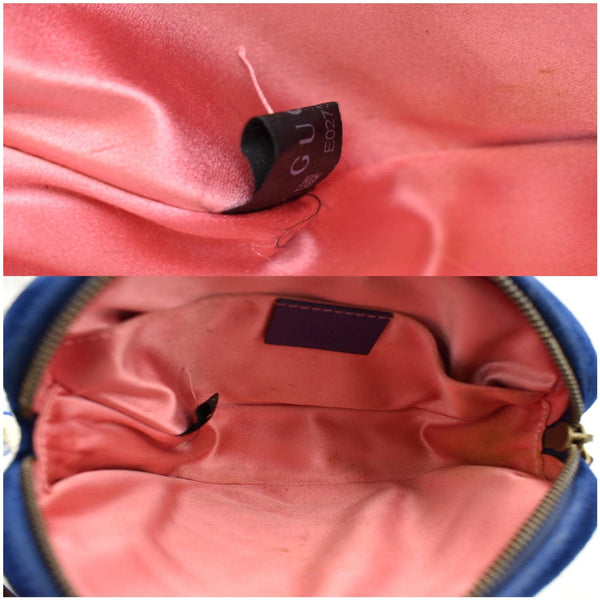 GUCCI GG Marmont Matelasse Velvet Belt Bag Blue 476434