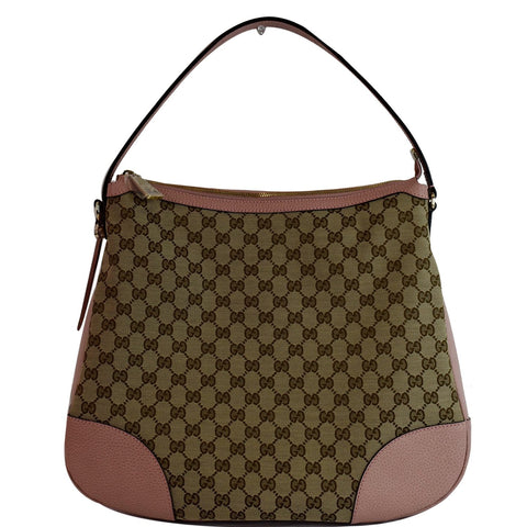 GUCCI Large Bree GG Canvas Hobo Bag Pink 449244