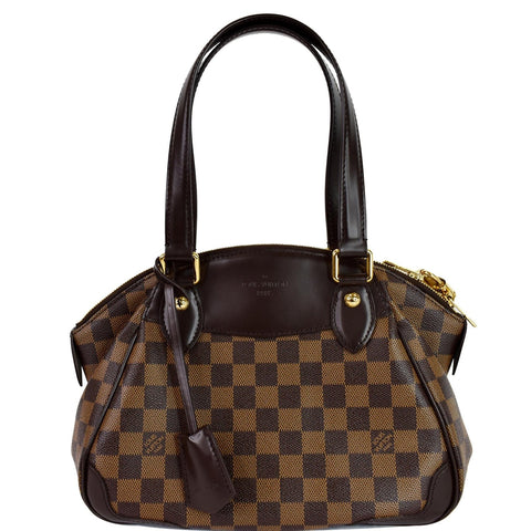 LOUIS VUITTON Verona PM Damier Ebene Satchel Bag Brown