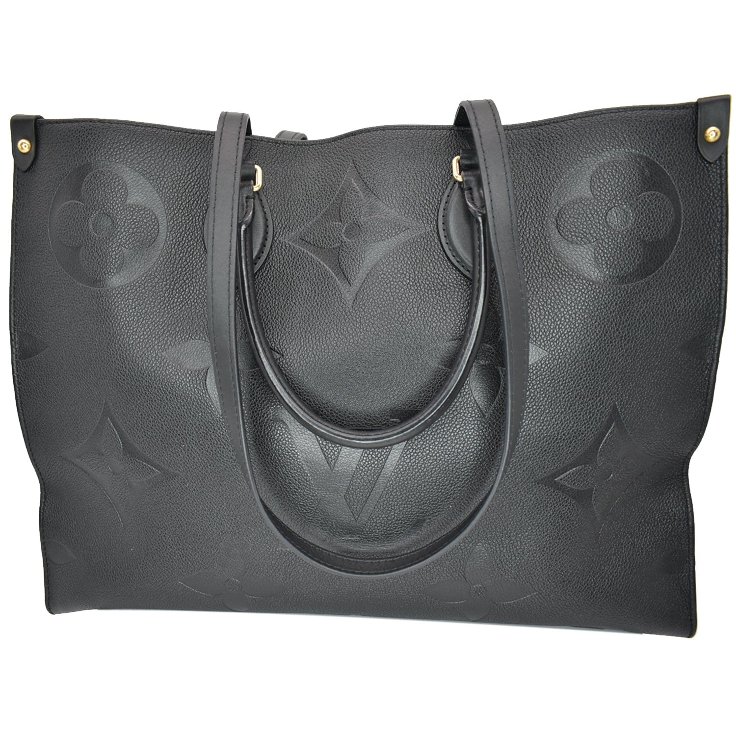 Authentic Louis Vuitton Black Monogram Empreinte Leather CarryAll