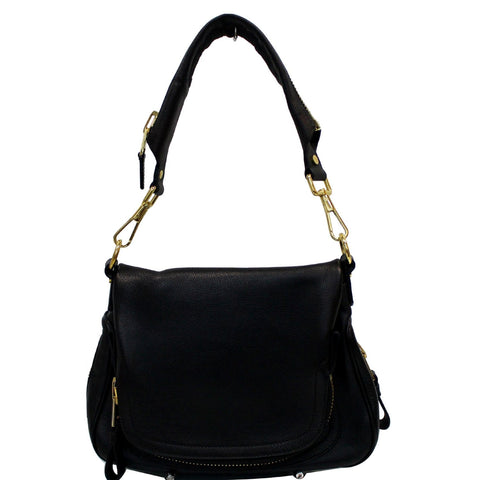TOM FORD Jennifer Medium Leather Shoulder Bag Black