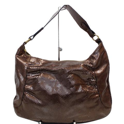 BURBERRY London Python Hobo Bag Bronze