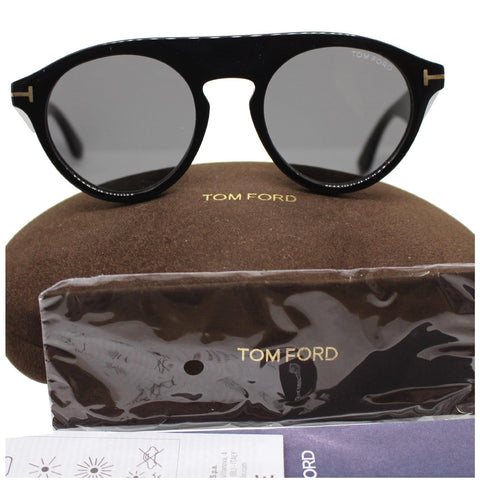 Tom Ford Christopher Shiny Black Sunglasses round