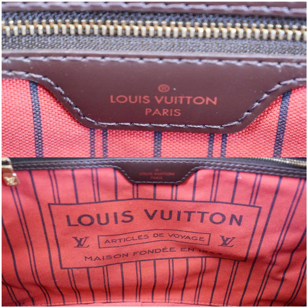 LOUIS VUITTON Neverfull MM Damier Ebene Shoulder Bag Brown