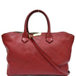 BURBERRY Dewsbury Medium Grain Check Embossed Tote Bag Red