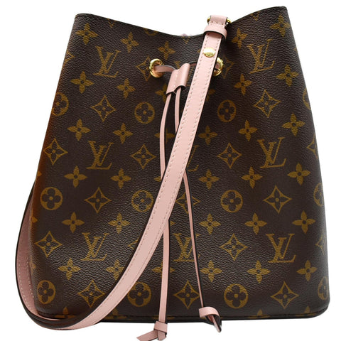 LOUIS VUITTON Neonoe MM Damier Ebene Crossbody Bag Rose Poudre