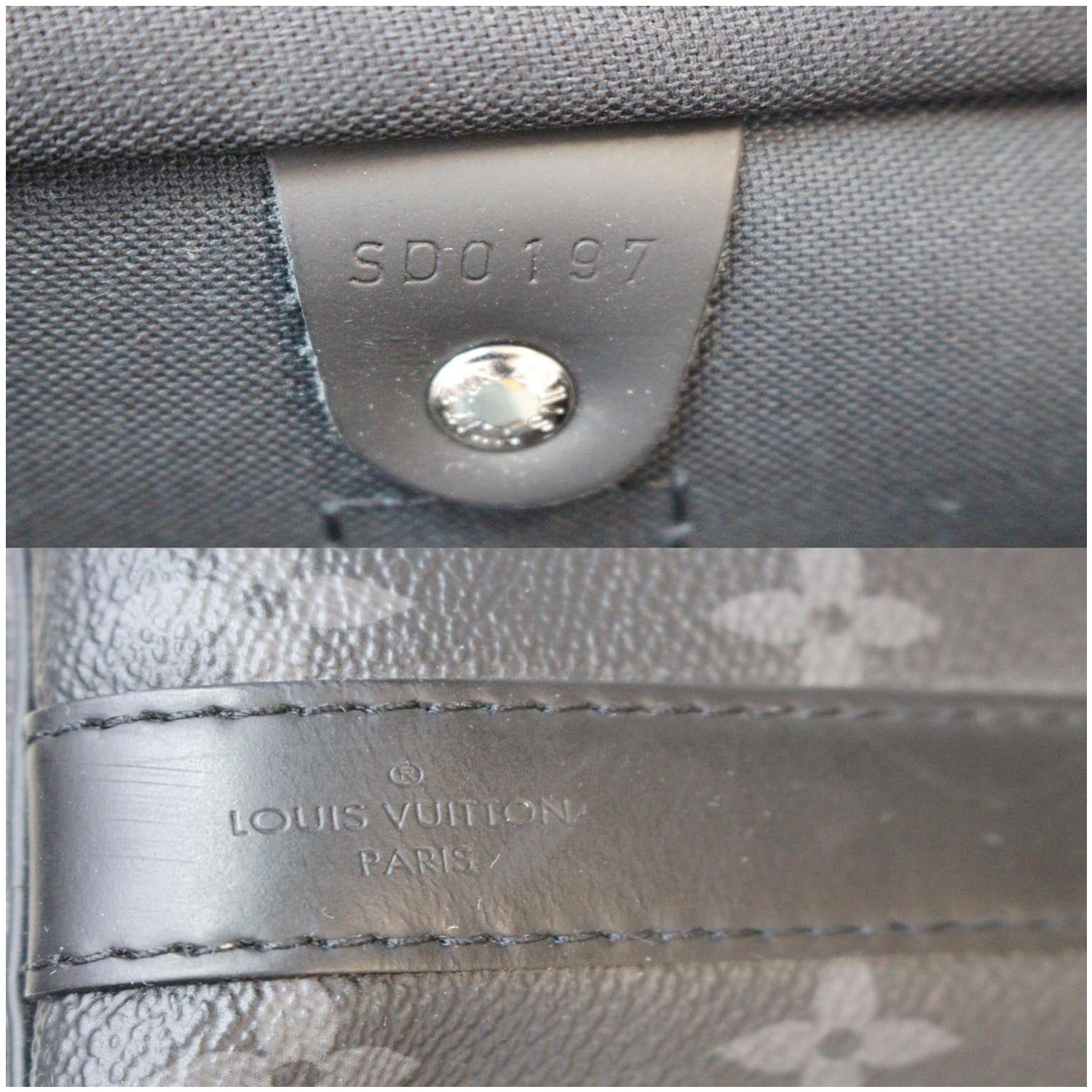 LOUIS VUITTON Keepall 55 Bandouliere Monogram Eclipse Travel Bag  Black/Grey-US