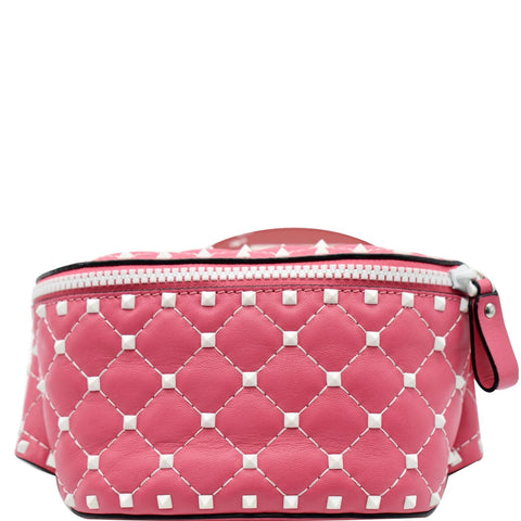VALENTINO Free Rockstud Spike Leather Belt Bag Pink