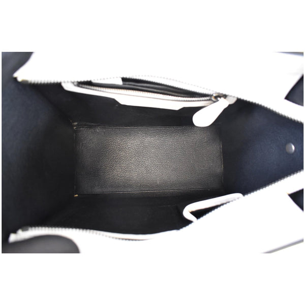CELINE Mini Luggage Smooth Leather Tote Bag White