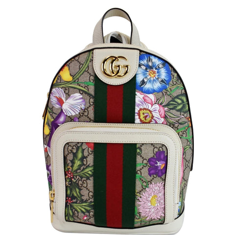 GUCCI Ophidia GG Flora Small Supreme Canvas Backpack Bag Beige 547965 - 20% OFF