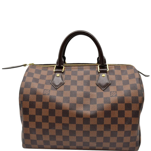 LOUIS VUITTON Speedy 30 Damier Ebene Satchel Bag Brown
