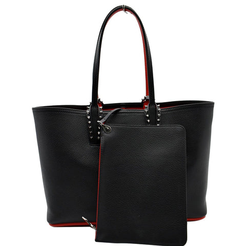 CHRISTIAN LOUBOUTIN Cabata Small Empire Paris Leather Tote Bag Black