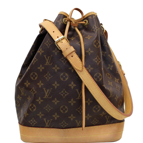 LOUIS VUITTON Large Noe Monogram Canvas Shoulder Bag Brown