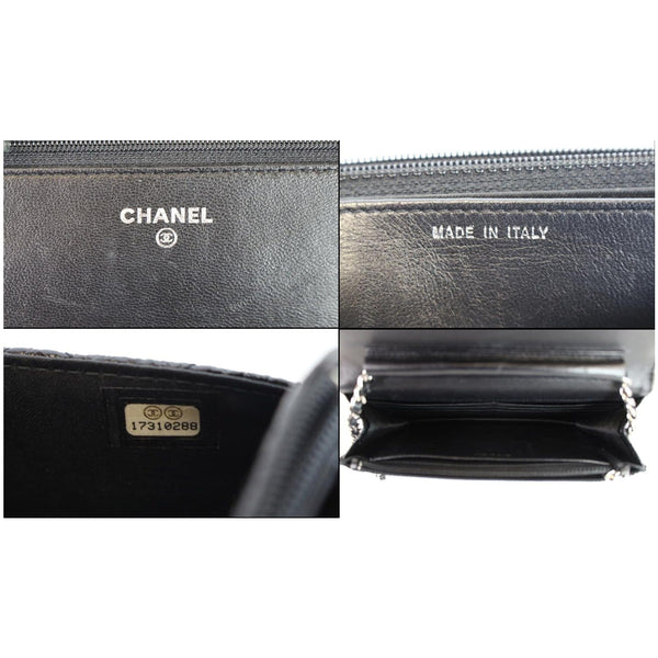CHANEL CC Aged Lambskin Wallet on Chain WOC Crossbody Bag Black