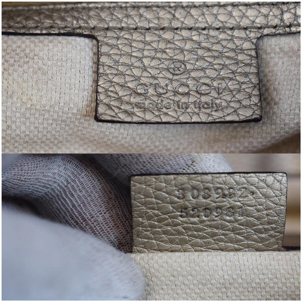 Gucci Soho Pebbled Leather Shoulder Bag made in Italy