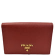 PRADA Saffiano Leather Bi-Fold Wallet Card Case Coin Purse Red - Final Sale