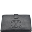 CHANEL Vintage CC Caviar Leather Bifold Wallet Black