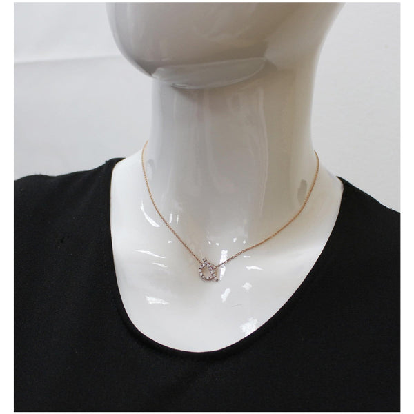 HERMES Finesse 18K Rose Gold Diamond Pendant Necklace