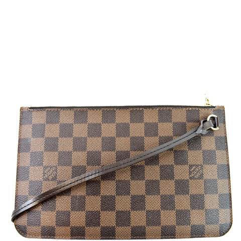 LOUIS VUITTON Pochette Wristlet Pouch Damier Ebene Neverfull GM Brown