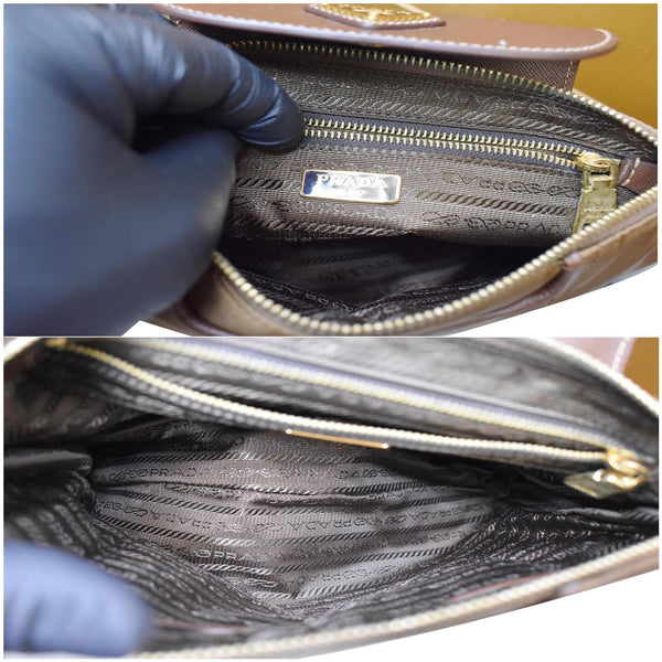 PRADA Convertible Tessuto Nylon Tote Shoulder Bag Light Brown