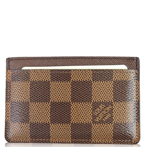 LOUIS VUITTON Damier Ebene Card Holder Brown
