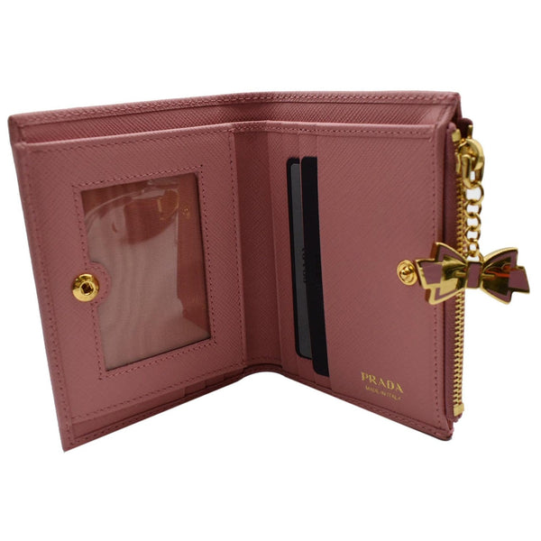 PRADA Small Saffiano Leather Wallet Pink