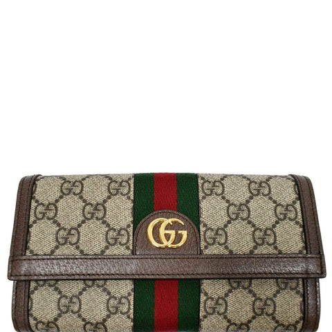 Gucci Ophidia GG Continental Supreme Canvas Wallet Beige 523153