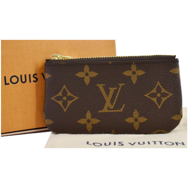 LOUIS VUITTON Pochette Key Cles Monogram Canvas Coin Case Brown