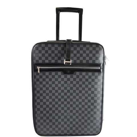 LOUIS VUITTON Pegase 55 Damier Graphite Suitcase Travel Bag Black