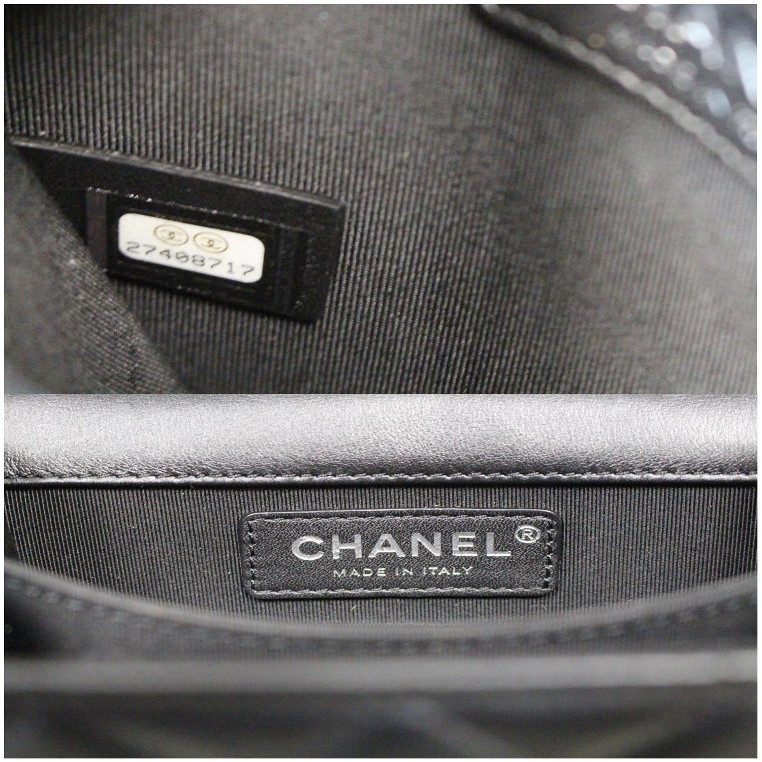Chanel North South Boy Lambskin Leather Crossbody Bag